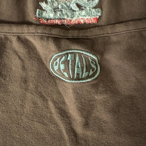 Petals by Petals and Peacocks Peace Love Club Brown Halter Top - Picture 4 of 5